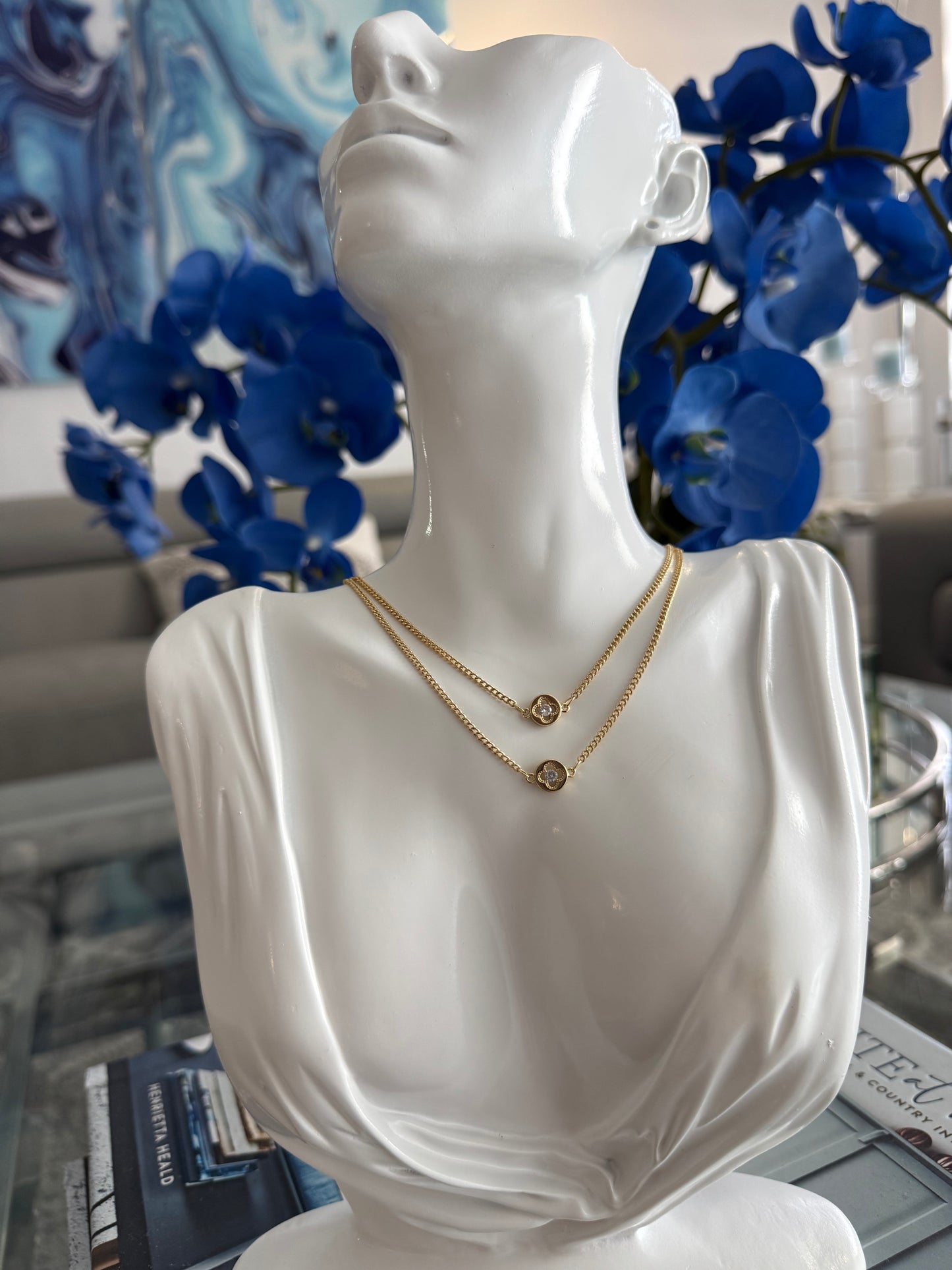 πβ¨ Collar Doble en Oro Laminado 14K con Circonias Brillantes β¨π