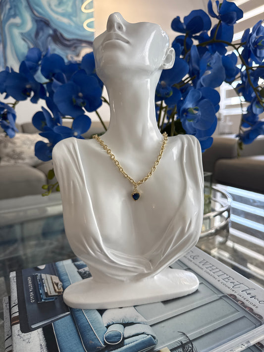 💙 Collar de Corazón Azul en Oro Laminado 14K 💙