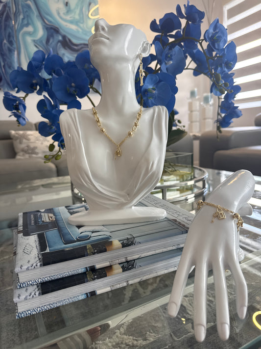 ✨ Set de Joyería en Oro Laminado de 14K – Estilo Candado & Llave ✨