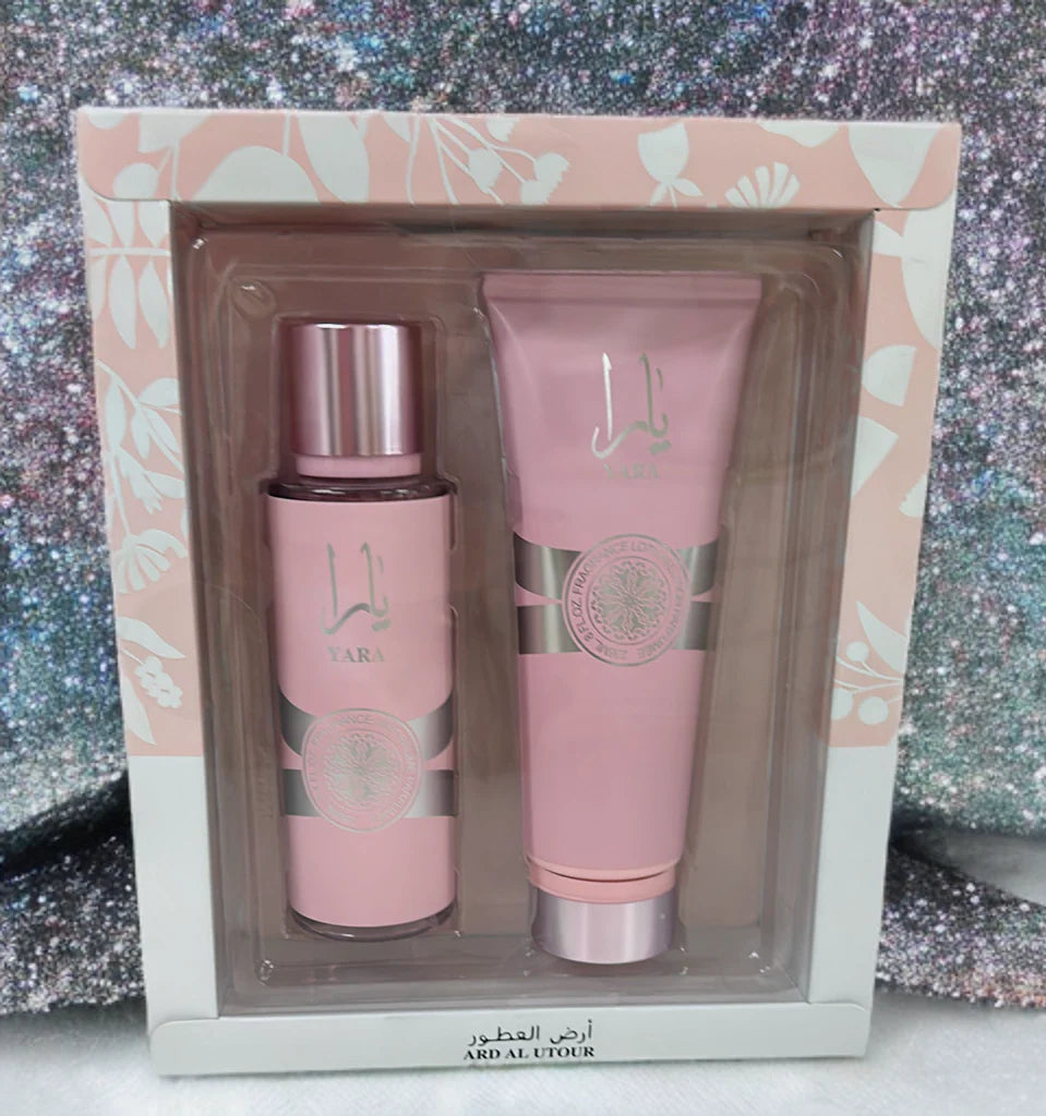 Yara Body Mist & Body Cream Set by Ard Al Utour