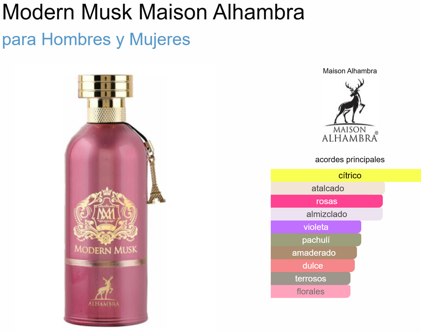 MODERN MUSK WOMEN EDP - 100ML (3.4oz) BY MAISON ALHAMBRA