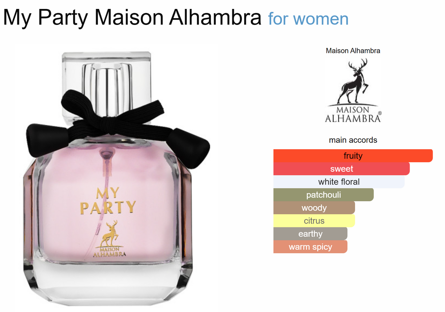 MY PARTY WOMEN EDP- 100ML (3.40z) by ALHAMBRA